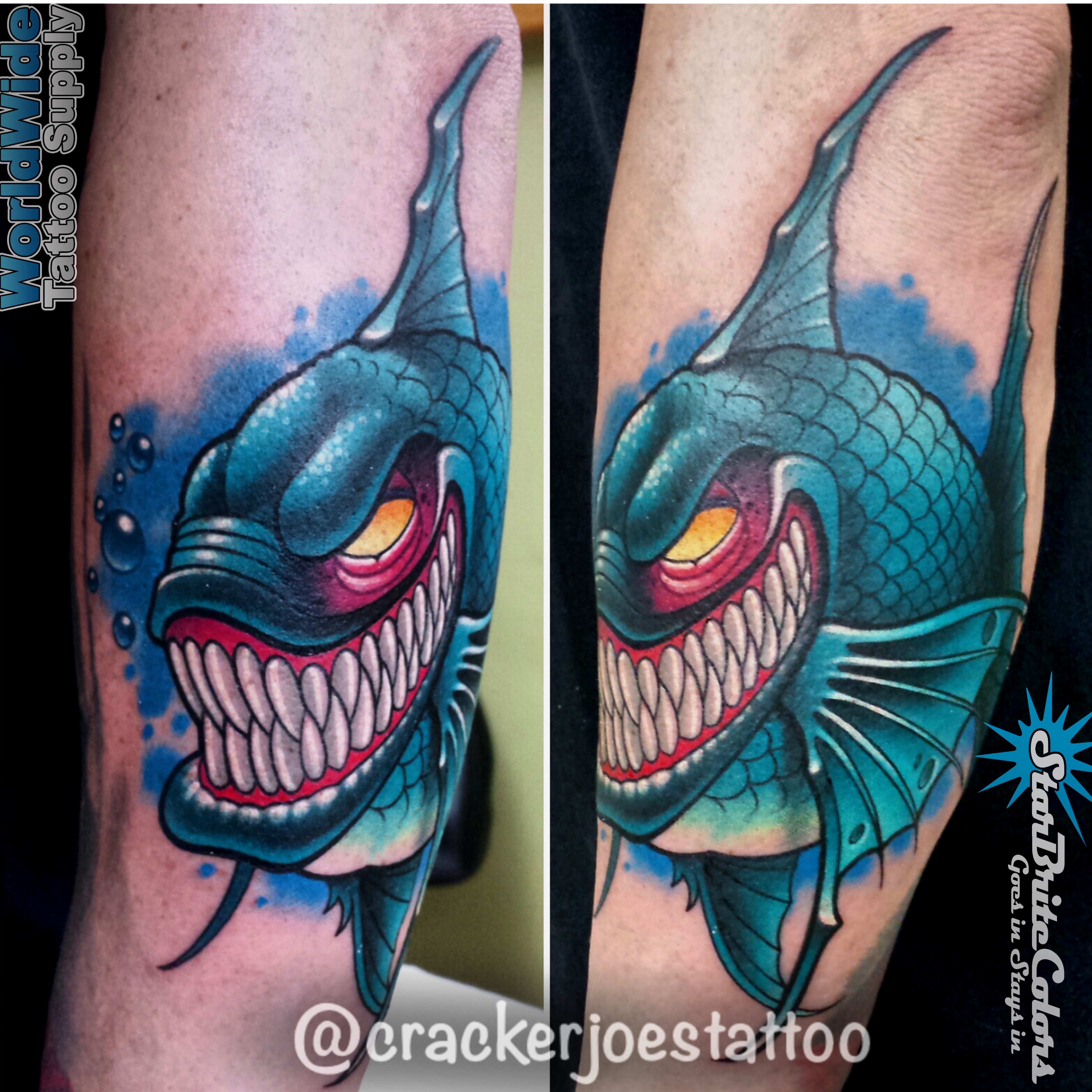 Piranha Tattoo made by Cracker Joe Swider in Connecticut